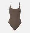 Totême Jersey Swimsuit In Brown