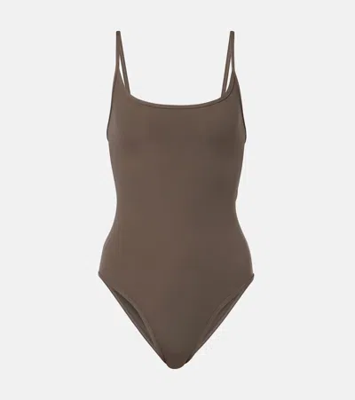 Totême Jersey Swimsuit In Brown