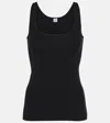 Totême Fine-knit Tank Top In Black