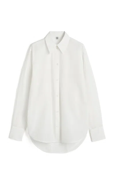 Totême Kimono-sleeve Cotton Shirt In White