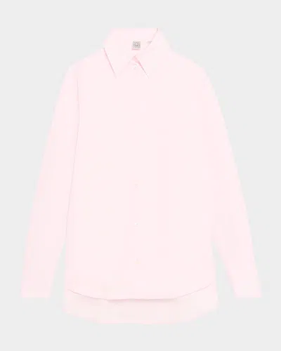 Totême Kimono-sleeve Poplin Button-down Shirt In Lightpastel Red