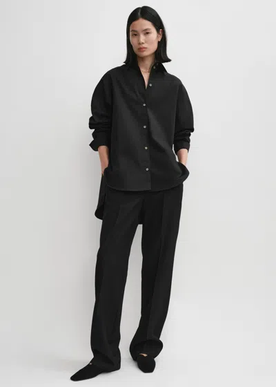 Totême Kimono-sleeve Poplin Shirt Black