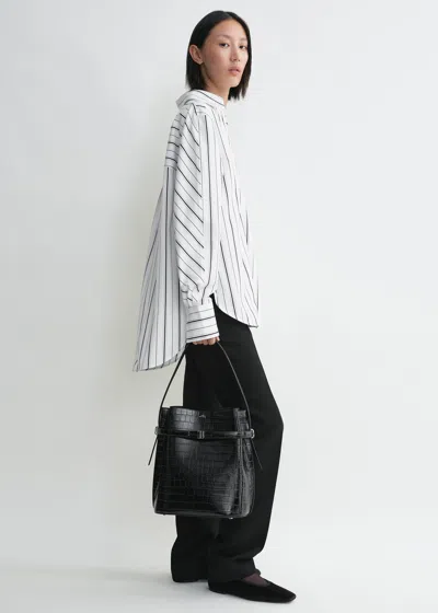 Totême Kimono-sleeve Striped Shirt White/black