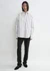 Totême Toteme Oversize Stripe Organic Cotton Poplin Button-up Shirt In White,black