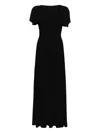 Totême Womens Pleated Short-sleeve Jersey Midi Dress Black Xs