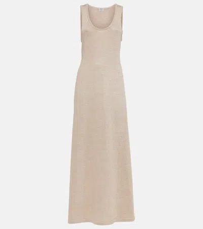 Totême Knit Maxi Dress In White