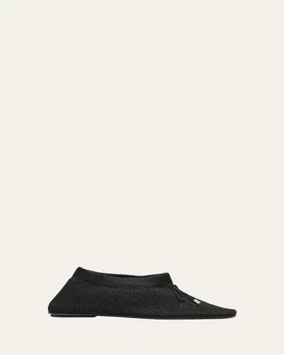 Totême 5mm Knit Flat Shoes In Black