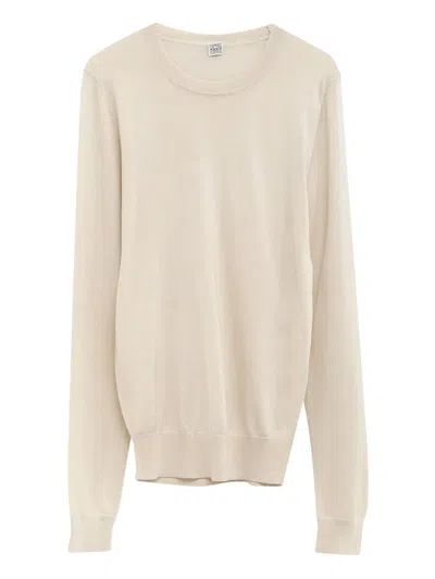 Totême Knitted Crew-neck Jumper In Nude