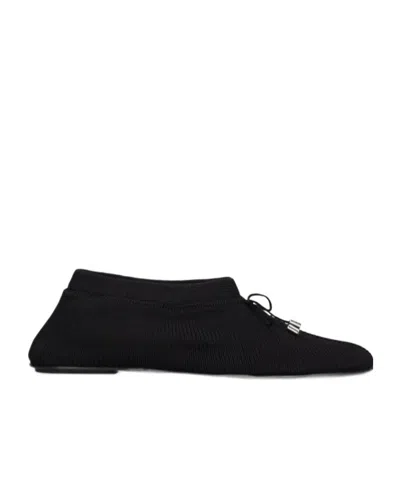 Totême Knitted Lace-up Flat Shoes