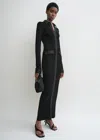 Totême Womens Button-down Knitted Shirt Maxi Dress Black In Black