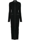 Totême Womens Button-down Knitted Shirt Maxi Dress Black In Black