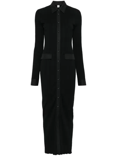 TOTÊME KNITTED SHIRT MAXI DRESS