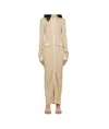 Totême Beige Knitted Shirt Maxi Dress In Peanut Color