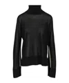 Totême Toteme Women Slit Sleeve Turtleneck In Black