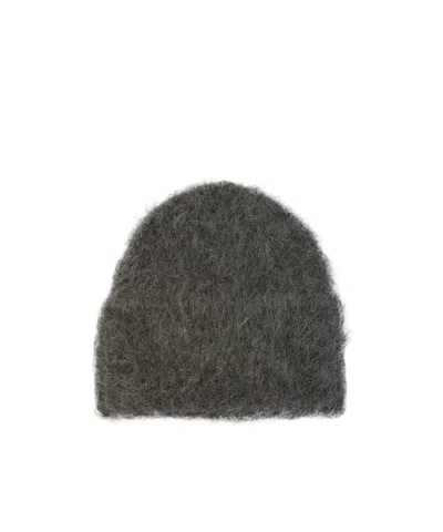 Totême Knitted Wool Hat In Black