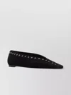 Totême Lace-up Eyelet-embellished Suede Ballet Flats