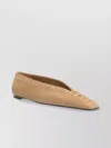 Totême Lace-up Eyelet-embellished Suede Ballet Flats