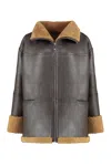 Totême Signature Shearling Jacket Chocolate In Brown
