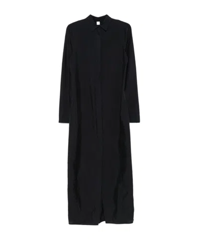 Totême Lapel Long-sleeved Dress In Black
