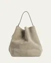 Totême Suede Belted Tote Shoulder Bag In Desert