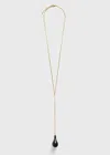 Totême Large Onyx Drop Necklace Black/gold