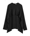 Totême Layer-satin-detail Longsleeved Top In Black