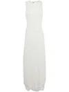 Totême Layered Fine-knit Maxi Dress In 白色