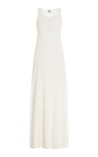 Totême Layered Knit Lyocell-cashmere Maxi Dress In Ivory