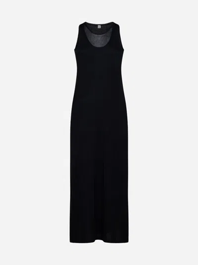 Totême Sleeveless Panelled Maxi Dress In Black