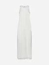 Totême Layered Knit Lyocell-cashmere Maxi Dress In Talc