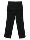 Totême Womens Black Skirt-embellishment Straight-leg Wool Trousers In Black