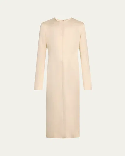 Totême Lean Satin Midi Dress In Natural