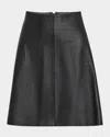 Totême Leather A-line Skirt In Black