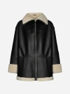 TOTÊME LEATHER AND SHEARLING JACKET