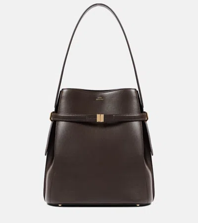 Totême Belted Leather Tote In Brown