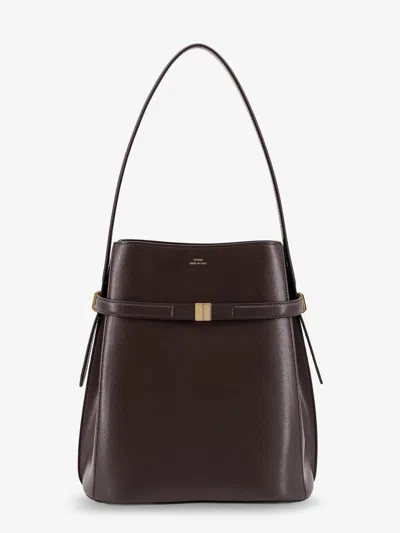Totême Leather Bucket Bag With Frontal Strap