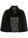 Totême Double Leather Cape In Black
