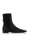 Totême Toteme Square Toe Flat Chelsea Boot In Black