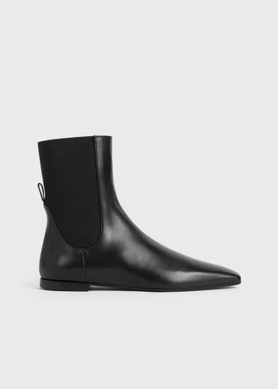 Totême Toteme Square Toe Flat Chelsea Boot In Black