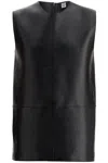 Totême Double-faced Leather Top Black In Black