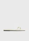 Totême Leather Crossover Slides Off-white