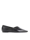 Totême The Everyday Flat Black Nappa Leather Ballerinas In Black