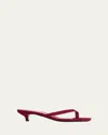 Totême Suede Heeled Flip Flops Scarlet In Medium Red
