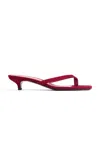 Totême Suede Heeled Flip Flops Scarlet In Red