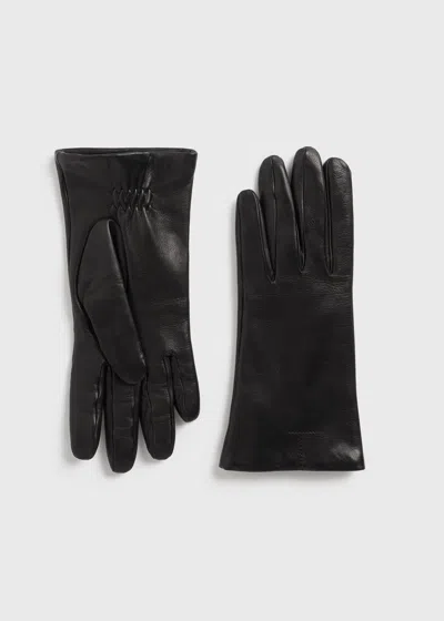 Totême Leather Gloves Black