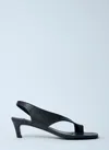 Totême Toteme Leather Heel Thong Sandals In Black