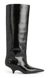 Totême The Slim Knee-high Boot Black Patent In Black