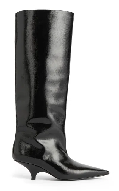 Totême Leather Knee Boots In Black