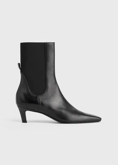 Totême Toteme Mid Heel Leather Boots In Black