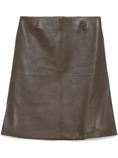 TOTÊME LEATHER MIDI SKIRT
